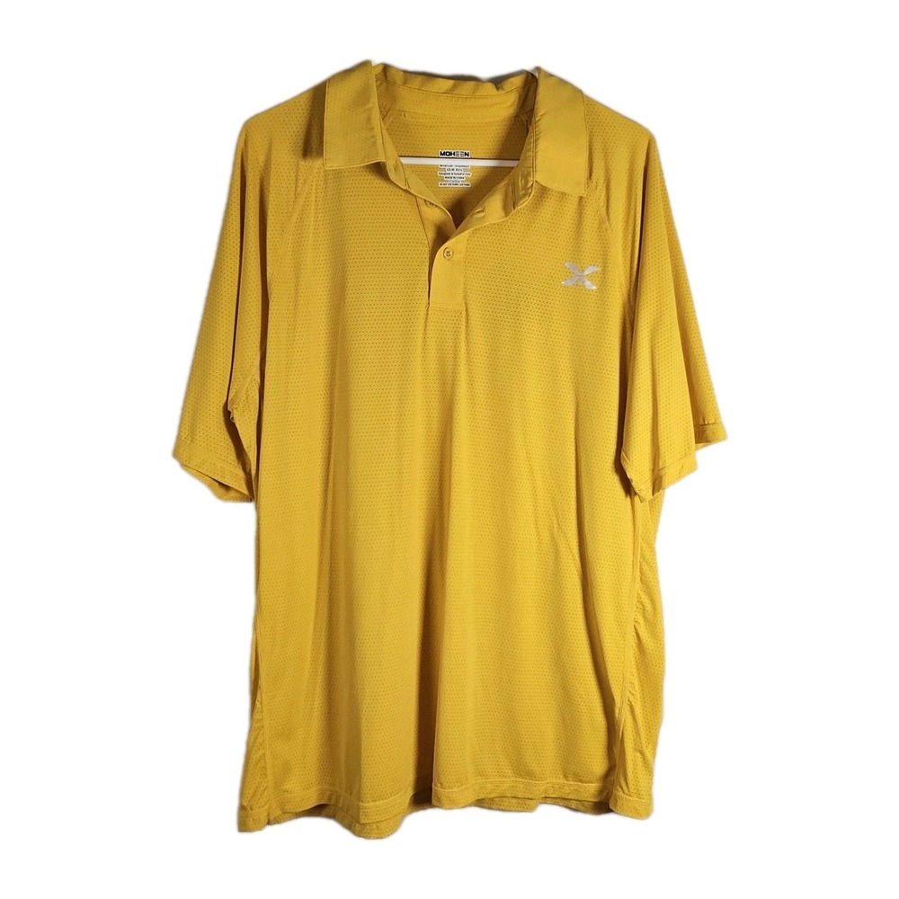 NWT Men's Med Yellow‎ Cool Dri UPF 50+ Short Sleeves Polo Shirt Breathable Golf